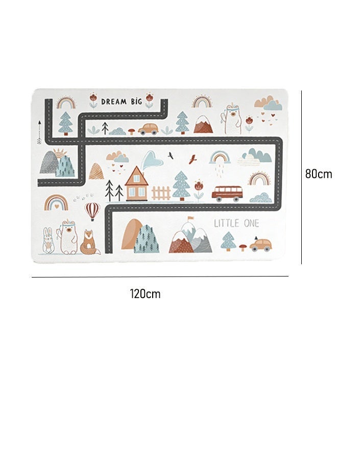 Vixplorn Newborn Play Mat, Children'S Toy Car Rug, Cute Children'S Rug, Children'S Non-Slip Floor Mat, Children'S Playroom/Bedroom Educational Play Rug, Children'S Educational And Fun Rug 80×120 Cm - Image 2